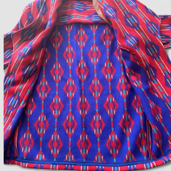 VTG Aztec Southwestern Navajo Blanket Jacket Indie Western Womens XL Wool USA - Picture 7 of 8